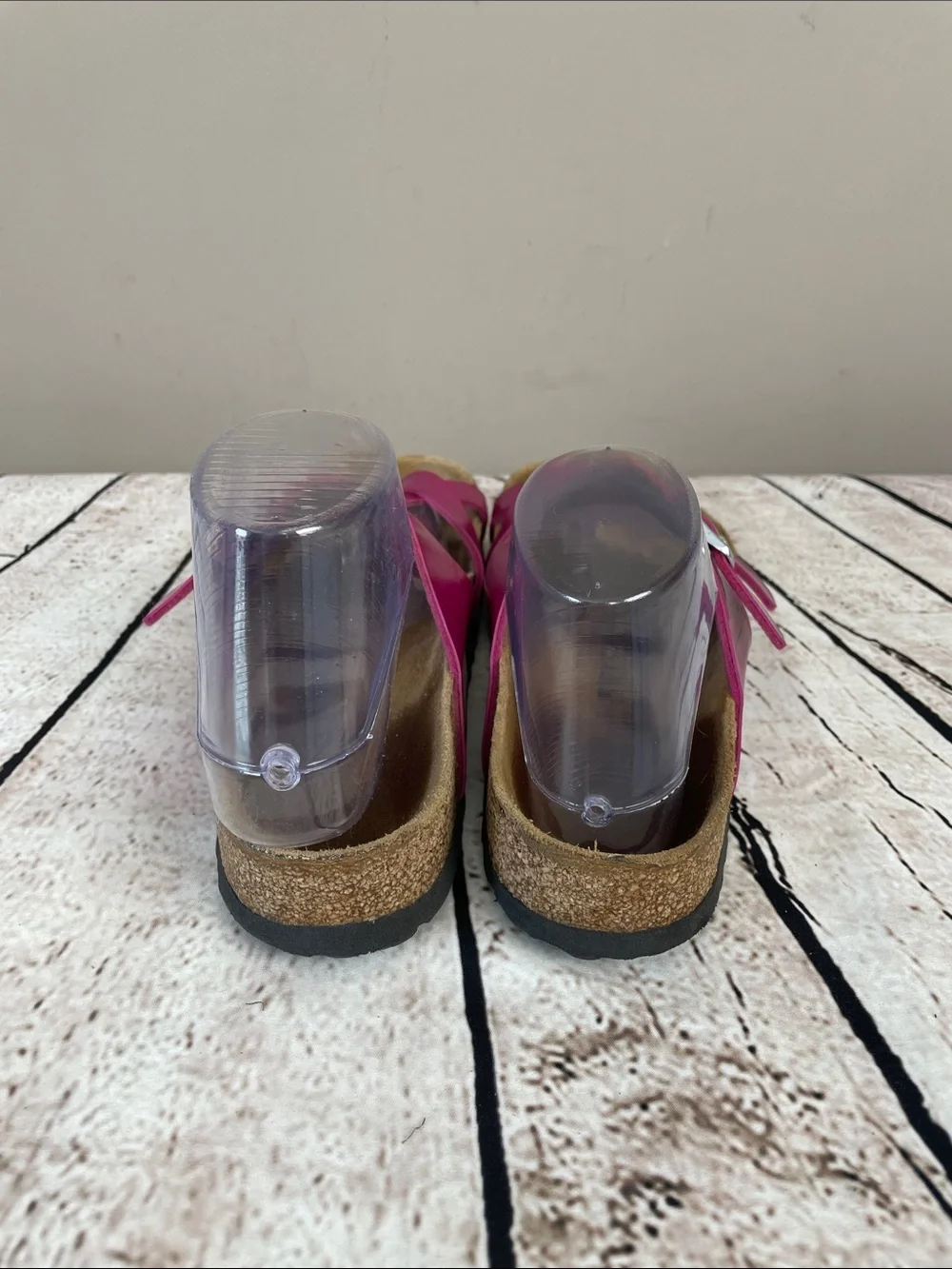 Birkenstock Mayari Women’s 7-7.5 Slip -On Metallic Pink Buckle Strap Sandals